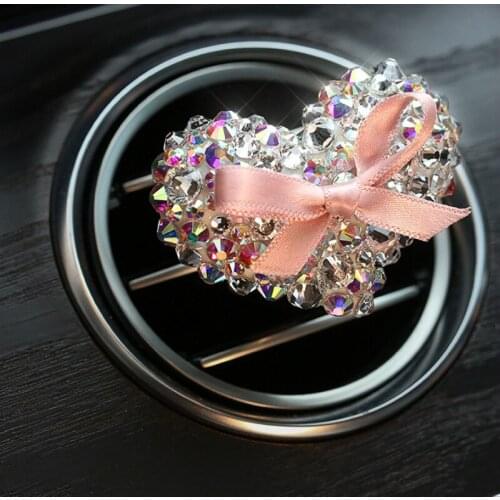 MR TEA Love Heart Air Freshener Bling Diamond Air Conditioner Perfume Automobile Interior Fragrance Smell Diffuser Accessorie