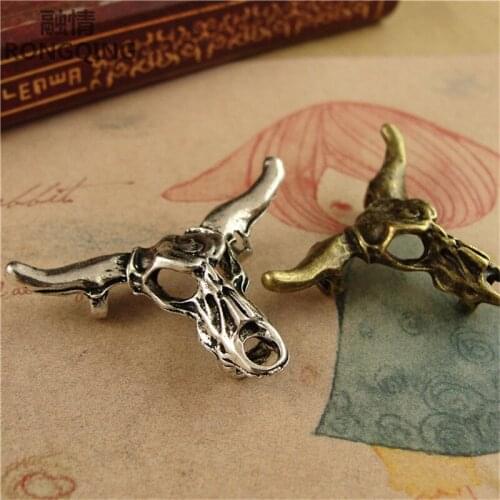 RONGQING 30pcs/pack DIY charm for making jewelry accessories 2019 Animals Ox head Pendant