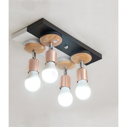 Japanese Modern Long Form Tray Ceiling Lights Solid Wood Living Room Bedroom ceiling Lamps Restaurant Corridor LED E27 Fixtures
