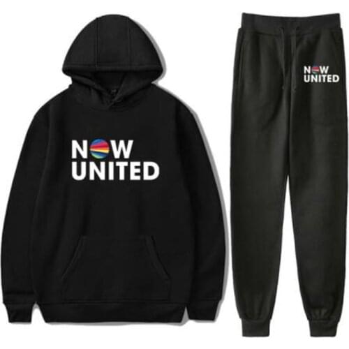 Now United Casual Tracksuit Men Sets Hoodies and Pants Two Piece Sets Hooded Sweatshirt Outfit Sportswear Male Suit Clothing