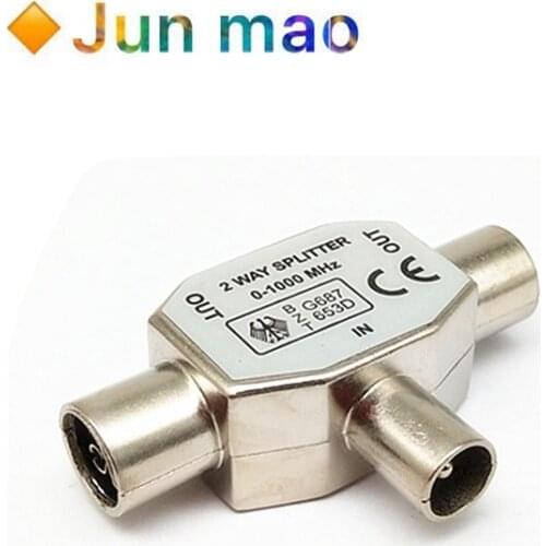 1pc TV9.5 1 Male 2 Female TV Antenna Plug Tee Conversion Cable Joint Adapter for 9.5 interface Video Equipment Connector