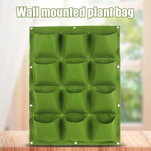 Vertical Wall Hanging Planter Plant Grow Bags Multiple Pockets Garden Plant Planting Pots Vegetable Garden Supplies