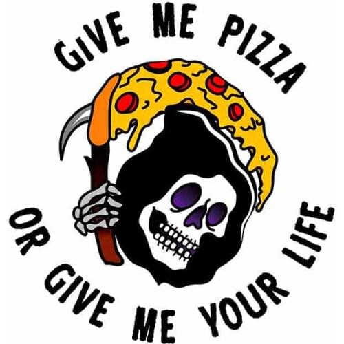 13cm x 12.5cm for Zombie Eating Pizza Personality Stickers Vinyl Car Sticker Car Accessories Laptop Decal Graphics