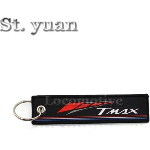 For Yamaha Motorcycle Key TMAX NMAX MVC NVX TRHCER FZ8 XSR900 Embroidered Keychain Key Ring