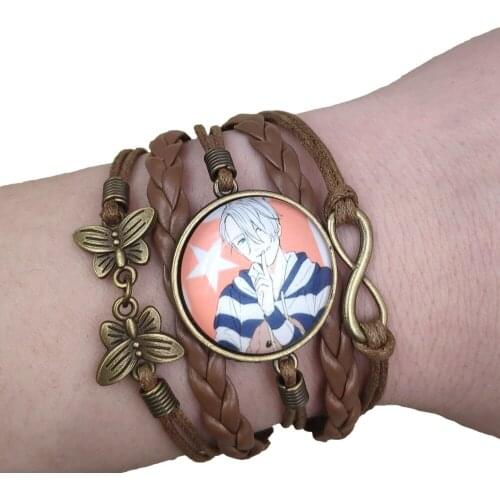 YURI!!! on ICE Yuri Victor Antique Anime Leather Bracelet Time gem Unique Multilayer Infinity Love Butterfly 007-012
