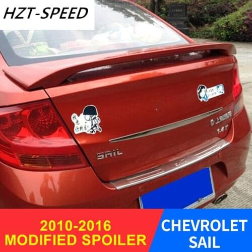 2010 - 2017 For CHEVROLET SAIL No Punching With Lights Rear Window Spoiler ABS Rear Spoiler for CHEVROLET