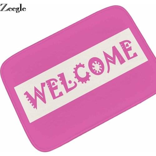Zeegle Welcome Doormat Floor Mat Anti Slip Bathroom Doormat Shower Mat Hallway Carpet Flannel Soft Absorbent Outdoor Door Mat