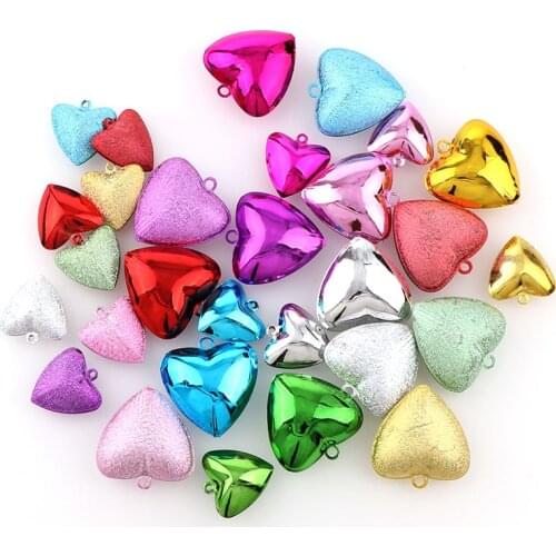 10Pcs 26*27mm 35*40mm Mix Heart Matte Iron Bells Christmas Jingle Bells Pendant Handmade Party DIY Crafts Accessories