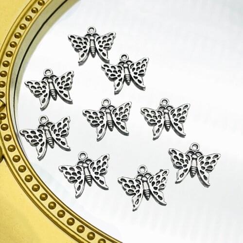10Pcs Antique Tibetan Silver Butterfly Charms Alloy Animal Charms Pendant For Earring DIY Jewelry Making Accessories Findings