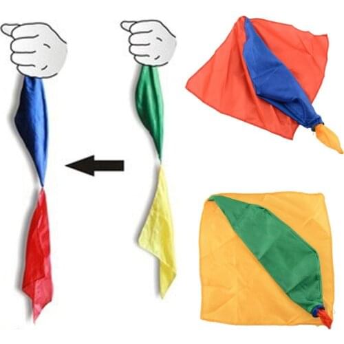 22*22cm Silk Scarf For Magic Trick By Mr. Tricks Joke Props Tool Toys Change Color Kids Children Gifts Magic Tricks Classic Toys