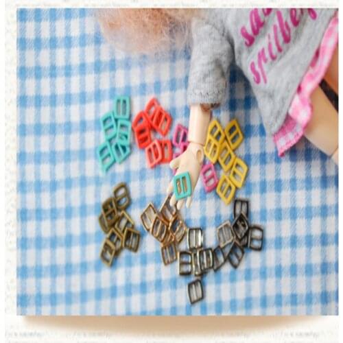 30PCS/lot 3MM color Mini Buckles for DIY Making bjd blyth Dolls clothes belts shoes buckle Ultra-mini Dolls accessories