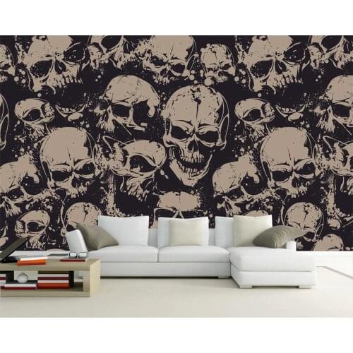 Beibehang Custom wallpaper high-end character skull art background wall living room bedroom TV background murals 3d wallpaper