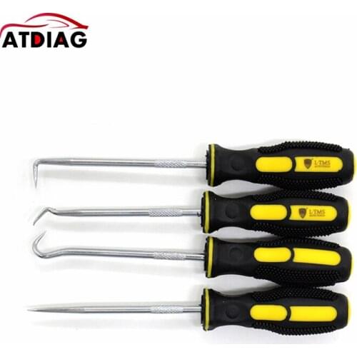 4pcs Extra Long Hook And Pick Car Automotive Set Seal Remover Craft Hobby Tool Straight/Offset/90 Degree/O-Ring Hook Pick