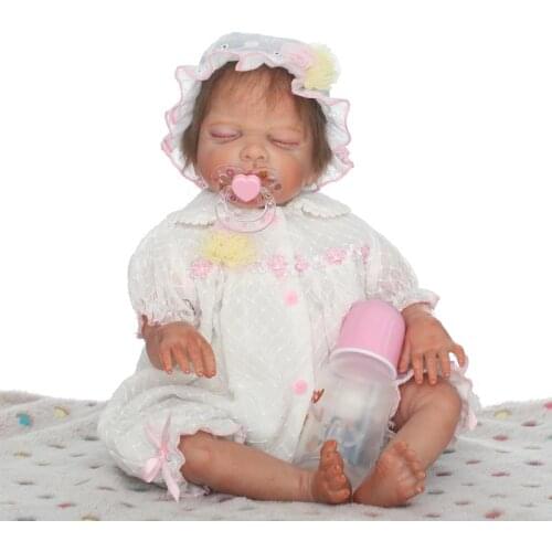 50cm Reborn Baby Dolls Handmade Alive Cotton Body Reborn Doll Lifelike Sleeping Girl Babies Toy Christmas Gift Bed Play Toy