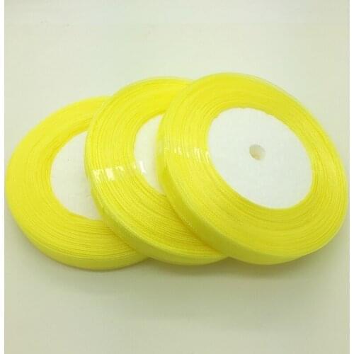 50Yards/roll 3/8" 10mm Yellow Organza Ribbon Bow Hair Wedding Christmas Decoration Lace Crafts