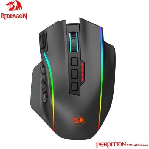 REDRAGON Perdiction Elite RGB USB 2.4G Wireless Gaming Mouse 16000DPI 19 buttons Programmable ergonomic for gamer Mice M901-KS