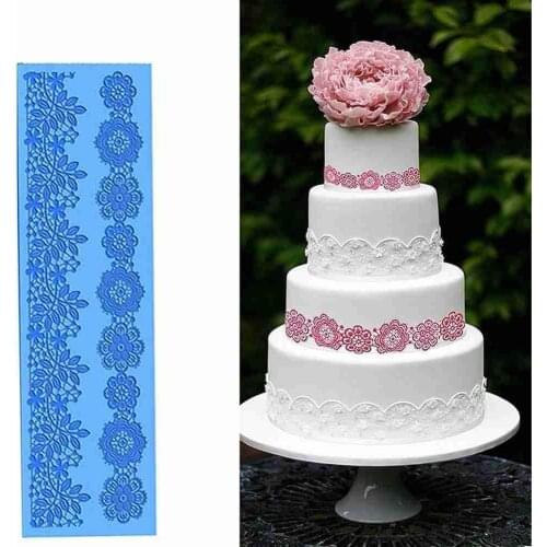 Large Lace Flower Wedding Cake Silicone Mould Beautiful Lace Mold Mat Sugar Pastry Fondant Decorating Craft Mousse Icing Fl S5Y7