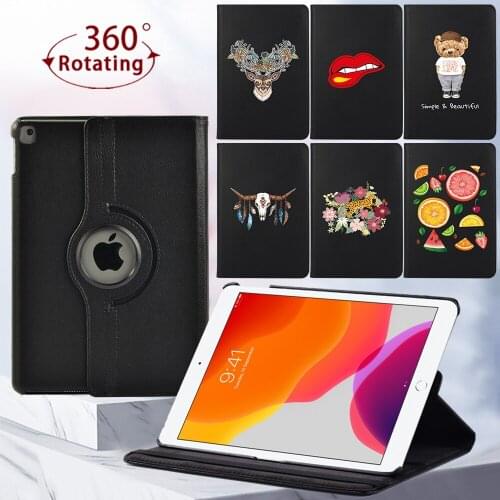 For Apple IPad 2/3/4/iPad 8/ipad(5th/6th /7th) Gen/IPad Mini 4/Mini 5 Tablet Case 360 Rotating Stand Leather Cover Case + Stylus