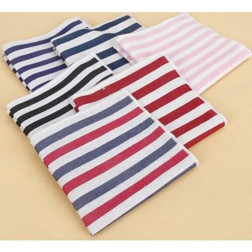 Mens Vintage Pocket Square For Men Women Striped Chest Towel Hanky Gentlemen Hankies Mens Suits Handkerchief Pocket Towel