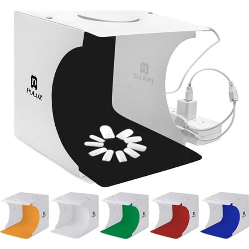 2LED Lightbox Light box Mini Photo Studio Box Photography Light Studio Shooting Tent Box Kit with 6 Color Backdrops +EU US Plug