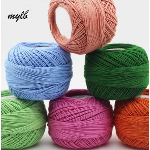 Mylb 10balls=500g 3#Lace Yarn 100% Cotton Yarn for Crocheting Fine Combed Yarn Using 2.5mm Crochet Yarn