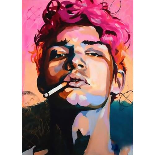 DIY Paint By Numbers On Canvas Man smoking Home Decoration Acrylic Paint Draw By Number Portrait Unique Gift Unframe