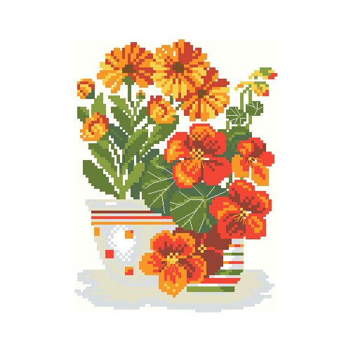 Cross stitch Handmade 14CT Counted Canvas DIY,Cross-stitch kits,Embroidery Rioli-potted flower series 2-23-28