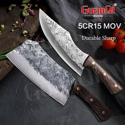 Full Tang Chef Knife Stainless Steel Chinese Cleaver Kitchen Knife Handmade Forged Sharp Cleaver Utility Vegetable Knife Cutter