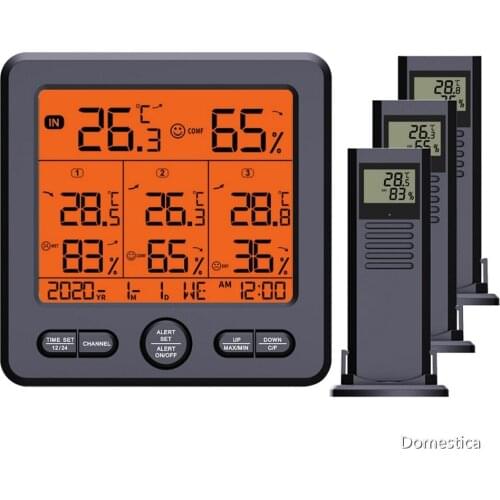 One For Three Multifunctional Wireless Thermometer And Hygrometer Indoor And Outdoor ABS Temperature measurement range: 0-50