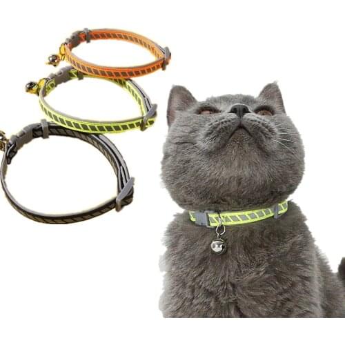 Lovely Bell Collar for Cats Soft Sponge Pet Collar Adjustable Reflective Plastic Buckles Accessories for Small Cats Dogs Puppy