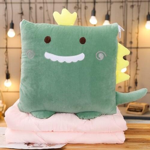 Cartoon Animal Pillow Air Conditioning Quilt Dual-purpose Plush Toy Office Cushion Student Gift