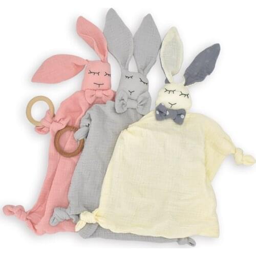 Baby Saliva Towel Towel Burp Cloth With Wood Teether Ring For Children Pacifier Cloth Soft Newborn Baby Appease Towel Bib