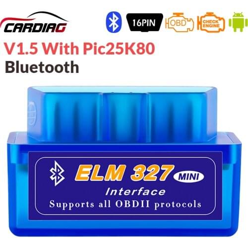Super Mini ELM327 V1.5 BT OBD2 Auto Diagnostic Tool ELM 327 Works On Android/Windows Elm-327 OBDII Car Adapter