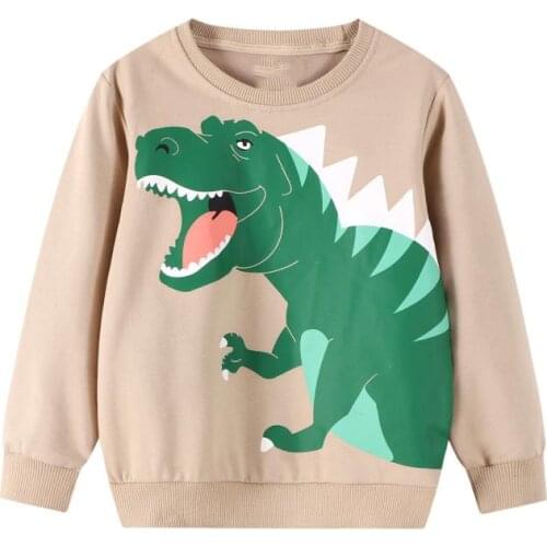 Jumping Meters Boys Long Sleeves Cartoon Dinosaur Print Sweatshirts Kids Clothes Autumn Childrens Animal Tops Clothing 2-7Years