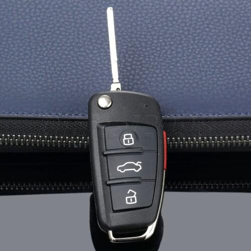 Yetaha 3+1 Buttons Repalcement Key Case Car Remote Key Shell Fob Cover For Audi A6 Sedan Wagon A4 TT A8 Q7 Uncut Blade