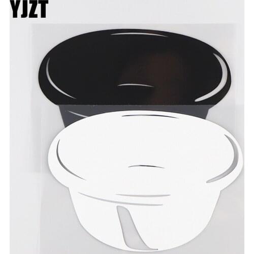 YJZT 14×10CM Cartoon Household Washbasin Fun Car Sticker Creative Vinyl Decal Black/Silver 20D-0154