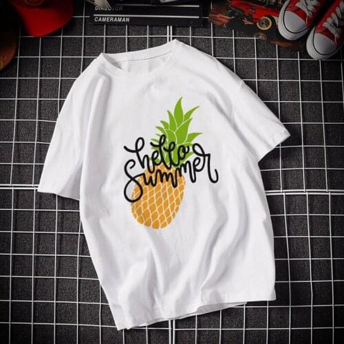 90s Womens T-shirt Pineapple Fruit Clothing Printed T-shirt Fashion Womens Top Graphic T-shirt Womens Kawaii Camisas T-shirt