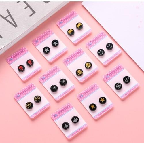 1Pair New Simple Acrylic Magnet Earrings Magnetic Earrings Mens Personality Thornless Earrings Hip-hop Women