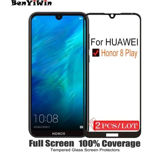 2PCS 100% Original Full Cover Screen Protector Tempered Glass For Huawei Honor 8 Play on Protective Glass For Honor Play 8 Film