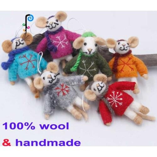 2020 Mouse Wool needle felting Animal Souvenir Artwork Decor Animal Doll Toy For Children Women Bag animal Pendant