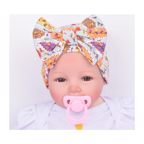 5pcs/lot Hospital cap Newborn Hat Baby Girl Beanie With Big Bowknot Newborn Knit Infant Flower Caps Baby Toddler Hat 4 Colors