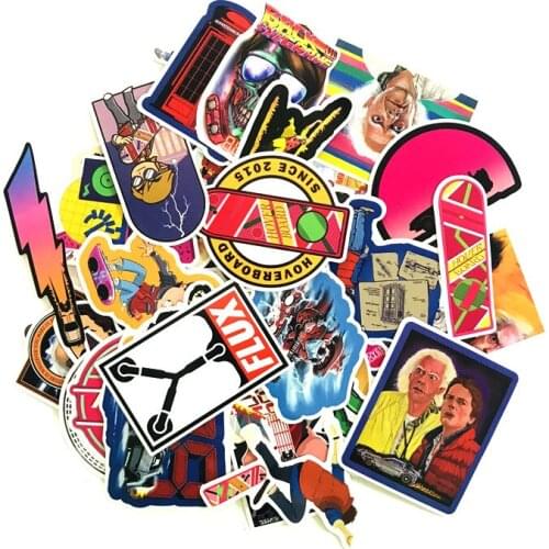 57Pcs/lot Back to the future cartoon people 2021 Stickers Decal For Snowboard Laptop Luggage Car Fridge DIY Styling Vinyl Home
