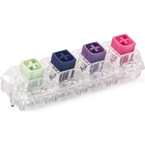 8pcs Kailh Box Transparent Switches Blue BOX Crystal Pink Jade Navy Royal 5Pin Switch For Mechanical Keyboard DIY Maintain