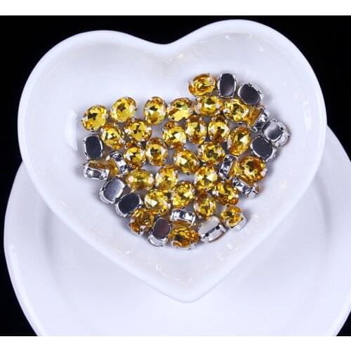 AB Colors Rhinestone Oval Flat Back Rhinestones Applique Diamond Four Claw Rhinestones Sewn Handiwork for Clothes Crafts Decor F