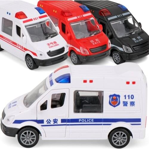 Emergency fire education enlightenment gifts City rescue Ambulance car SWAT Police fire truck Inertia toy car model
