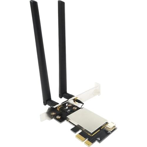 Bluetooth Wireless Card to pciE-1X to NGFF-Ekey PCIE Laptop Pc WIFI WLAN Card Adapter Dual Antenna Adapter Board