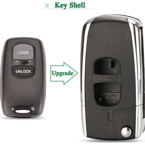 Bilchave 2 Buttons Modified Car Key Shell Cover Fob For Mazda 2 3 6 323 626 Folding Key Case Replacement