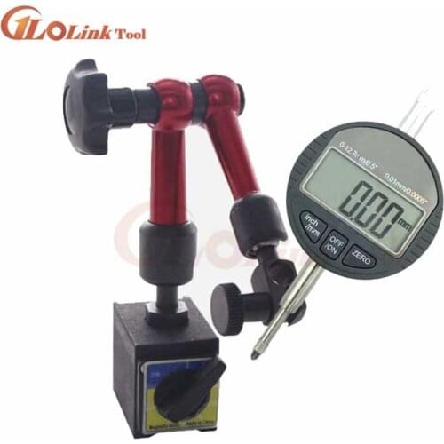 Digital Dial Indicator 0-12.7mm/0.5'' 0.01 With Mini Magnetic Base Holder Gauge Caliper Measuring Tools