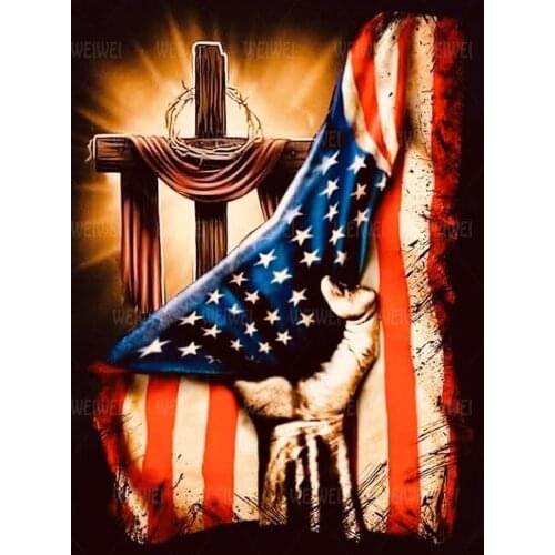 DIY 5D Patriotic Full Round Square Drills Cross Stitch Crystal Rhinestone Embroidery Diamond Painting Kits Adults Pictures Decor