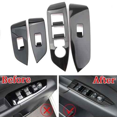 For Mazda CX-5 CX5 2017 Car Window Switch Panel Adjust Cover Trim Stickers Strips Garnish Decoration Accessories Car Styling